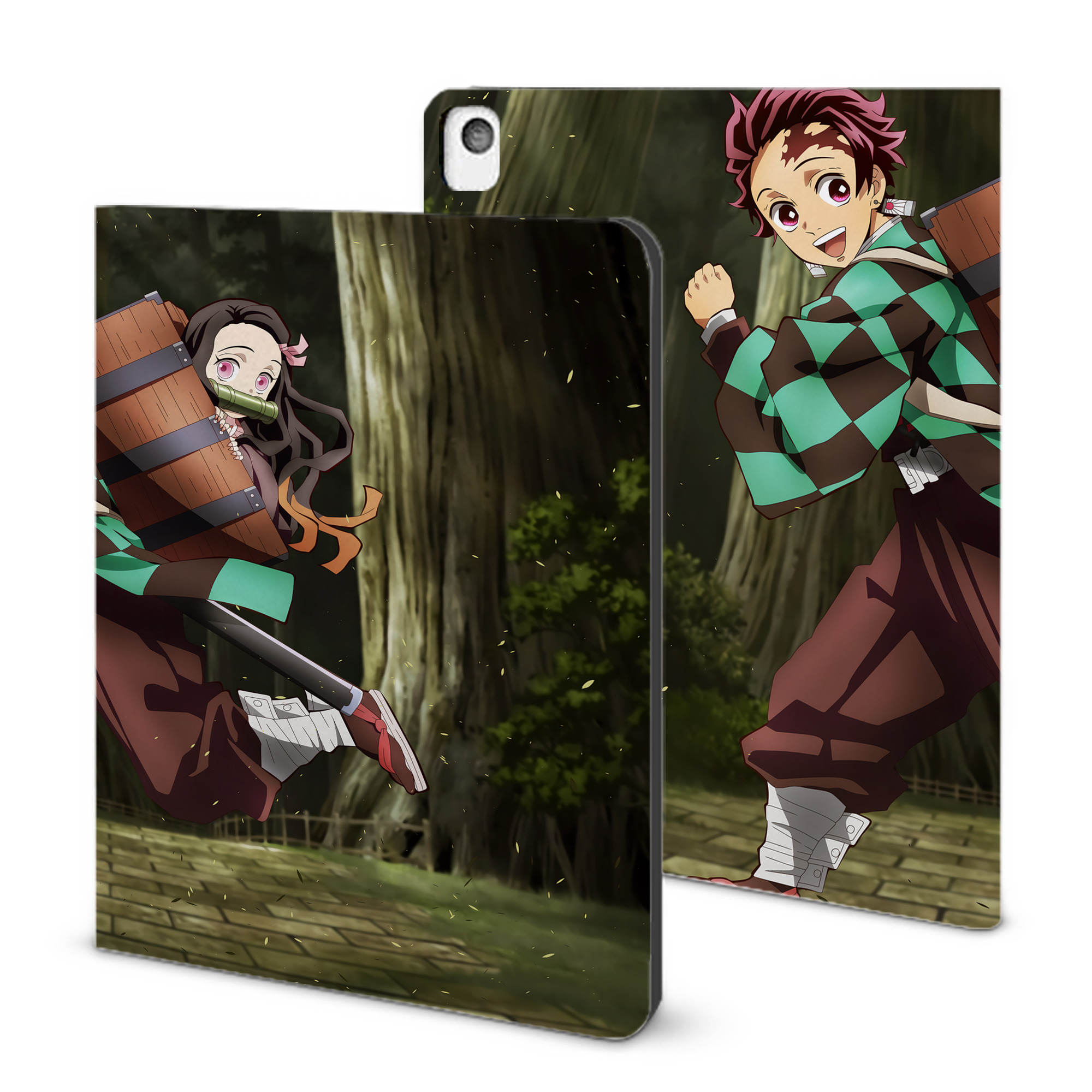 （画像用） 鬼滅の刃（きめつのやいば）竈門 炭治郎／かまど たんじろう Kamado Tanjirou IPadケース ペンホルダー付き ブックスタイルデザイン